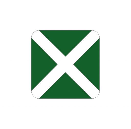 Emergency Green Sign with White Cross