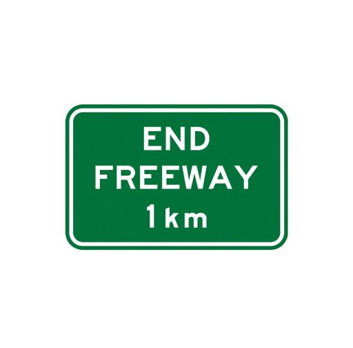 End Freeway Kilometre Sign