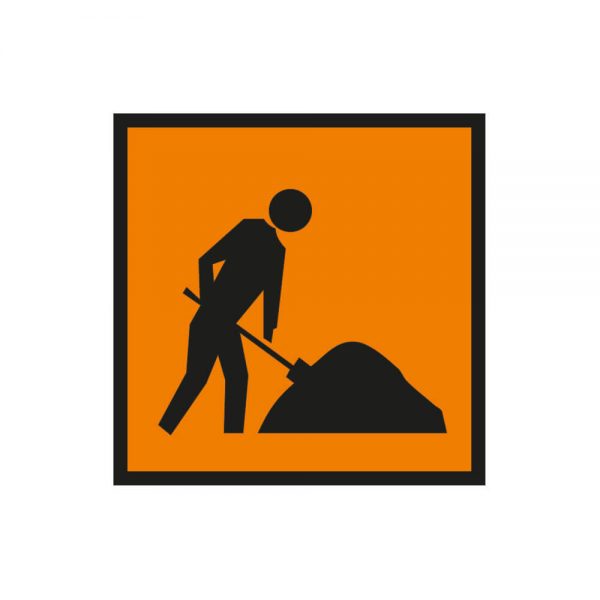 Worker Ahead Symbolic Safety Sign