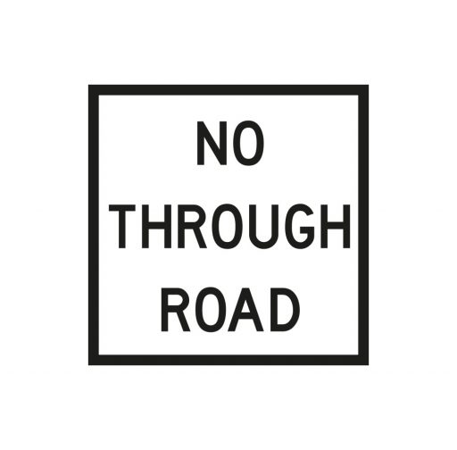 No Through Road (White) 600x600